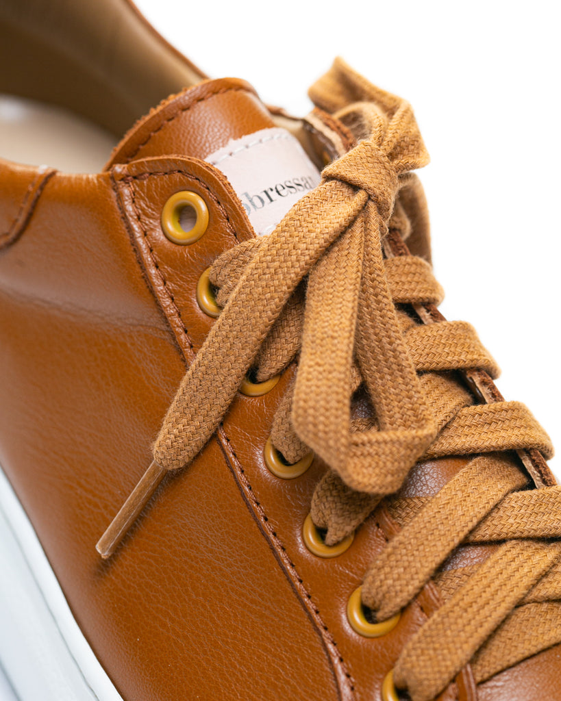 Scarpe Donna Sneakers Color Cuoio Donna Sneakers In Pelle Cuoio – Albertobressan