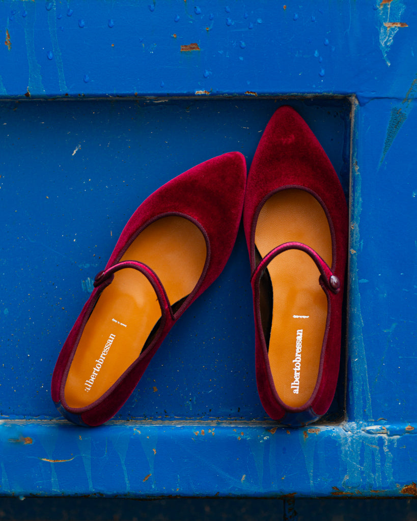 Bordeaux Ballerine A Punta Velluto Ballerine Bordeaux Hot Sale